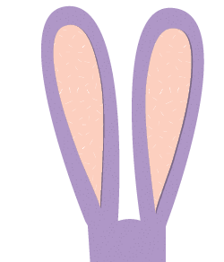 cartoon bunny ears in purple and pink