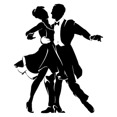 silhouette of a man and woman dancing