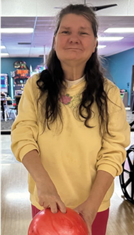 Fordsville Nursing and Rehabilitation Resident, Donna, pictured at bowling alley
